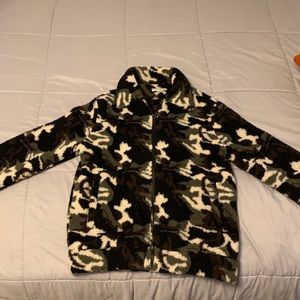 Cozy camo fleece jacket